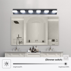 Modern 6 Lights Black LED Makeup Mirror Fixtures For Bathroom And Vanity Unavailable Platforms- Temu