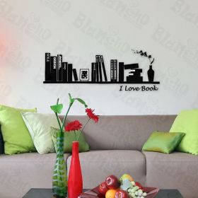 I Love Book - Hemu Large Wall Decals Stickers Appliques Home Decor 19.7 BY 27.5 Inches