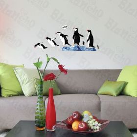 Jump! Penguin - Hemu Wall Decals Stickers Appliques Home Decor 12.6 BY 23.6 Inches