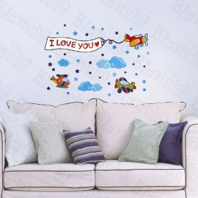 Little Helicopter - Hemu Wall Decals Stickers Appliques Home Decor 12.6 BY 23.6 Inches