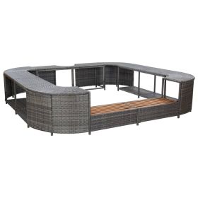 Square Spa Surround Gray 105.5"x105.5" x 21.7" Poly Rattan