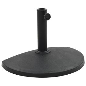 Parasol Base Half Round Polyresin 19.8 lb Black