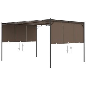 Garden Gazebo with Side Curtain 13.1'x9.8'x7.4' Taupe