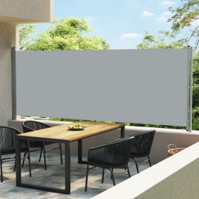 Patio Retractable Side Awning 236.2"x66.9" Gray