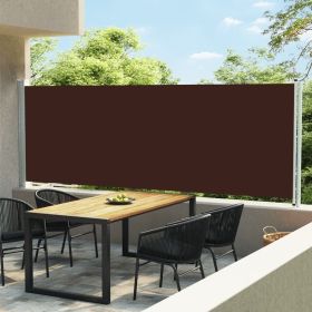 Patio Retractable Side Awning 236.2"x63" Brown