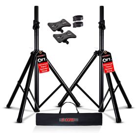 5 Core Speaker Stand Tripod Pair Floor Adjustable Up to 48 Inch DJ Studio Monitor Stands Short Pole Mount - SS HD 2PK 4FT WB