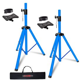 5 Core Speaker Stand Tripod Pair Floor Adjustable Up to 48 Inch DJ Studio Monitor Stands Short Pole Mount - SS HD 2PK SKY BLU 4FT BAG