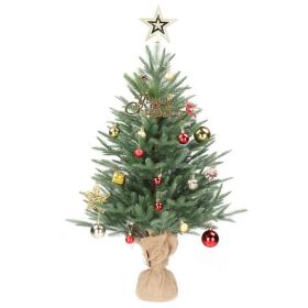 3 FT Tabletop Artificial Mini Christmas Tree with Cloth Bag Base for Bedroom Table Desk Porch