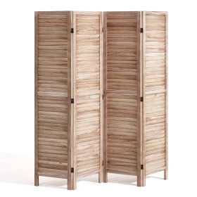 VEVOR Wood Room Divider, 4 Panel Wood Folding Privacy Screen, 66.9 Inches Tall Indoor Louvered Wooden Partition, Portable Decoration Screen