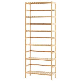 Bamboo Bookshelf 6 Tiers Bamboo Ladder Bookcase Rectangle Storage Rack