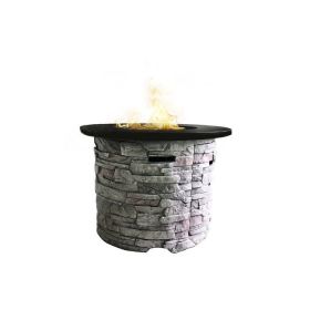 24'' H x 32'' W Fiber Reinforced Concrete Outdoor Fire Pit Table