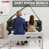 5CORE Duet Piano Bench w Storage For Two Wooden Adjustable Keyboard Stool - Adults & Kids - PNB DT WH