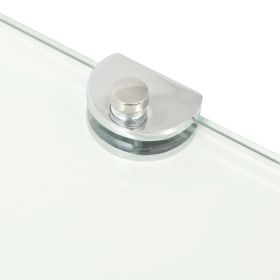 vidaXL Corner Shelf with Chrome Supports Glass Clear 13.8"x13.8" (Option: as picture)