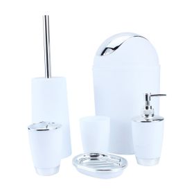 6Pcs Bathroom Accessory Set Bin Soap Dish Dispenser Tumbler Toothbrush Holder (Option: as picture)