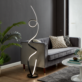 Amsterdam LED Dimmable 63" Floor Lamp (Option: Matte Black)