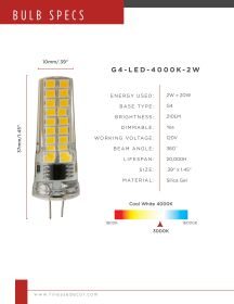 G4 LED Bulbs (Option: 4000K 2W)