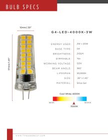 G4 LED Bulbs (Option: 3W 4000K)