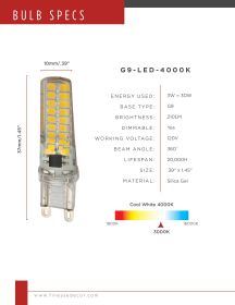 G9 LED Bulbs (Option: 3W 4000K)