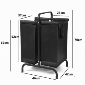 2-tier Laundry Basket 110 Litre Large Oxford Laundry Basket Sorter (Color: Black)