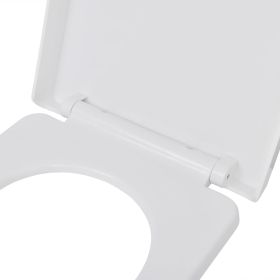 vidaXL Soft-close Toilet Seat with Quick-release Design White Square (Option: as picture)