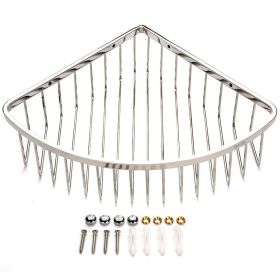 Stainless Steel Bathroom Shower Corner Basket Storage Shelf Wall Mounted Holder Organizer (Option: as picture)