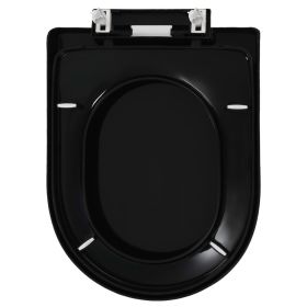 vidaXL Soft-close Toilet Seat with Quick-release Design Black (Option: as picture)