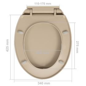 vidaXL Soft-Close Toilet Seat Quick Release Beige Oval (Option: as picture)